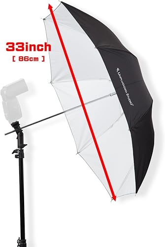 Miniatura 3 de UNPLUGGED STUDIO Paraguas blanco de 33 pulgadas (costilla de fibra de vidrio) UN-030