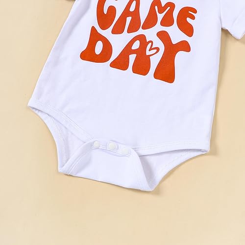 Miniatura 5 de Karuedoo Conjunto de 3 piezas de ropa de fútbol para bebé recién nacida, manga corta, pantalones acampanados, diadema