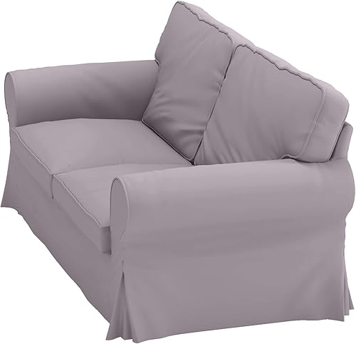 Vista 25 de La funda de repuesto de algodón pesado Ektorp para sofá de 3 asientos está hecha compatible con IKEA Ektorp (sofá Ektorp gris oscuro)