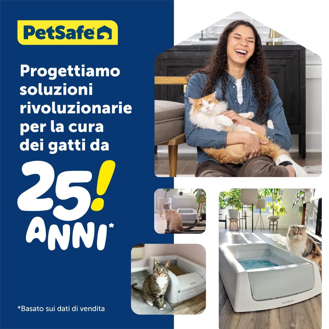 Ricariche per vassoio per lettiera in cristalli ScoopFree PetSafe, profumo di lavanda, monouso, con protezione anti-perdite e lettiera a bassa dispersione – assorbe gli odori al contatto, 3 vassoio