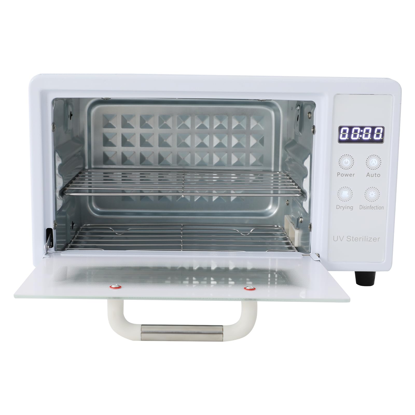 Armario desinfectante UV de 10 L de acero inoxidable y vidrio templado, dispositivo de esterilización UV, máquina de limpieza con ajuste de temporizador, esterilizador de aire caliente múltiple para