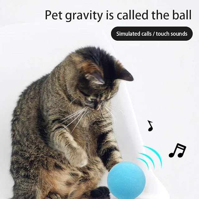 Foto 4 de 8 de Yumira 3 bolas de juguete interactivas para gatos, con sonido de pájaro y rana, sonido de cricket