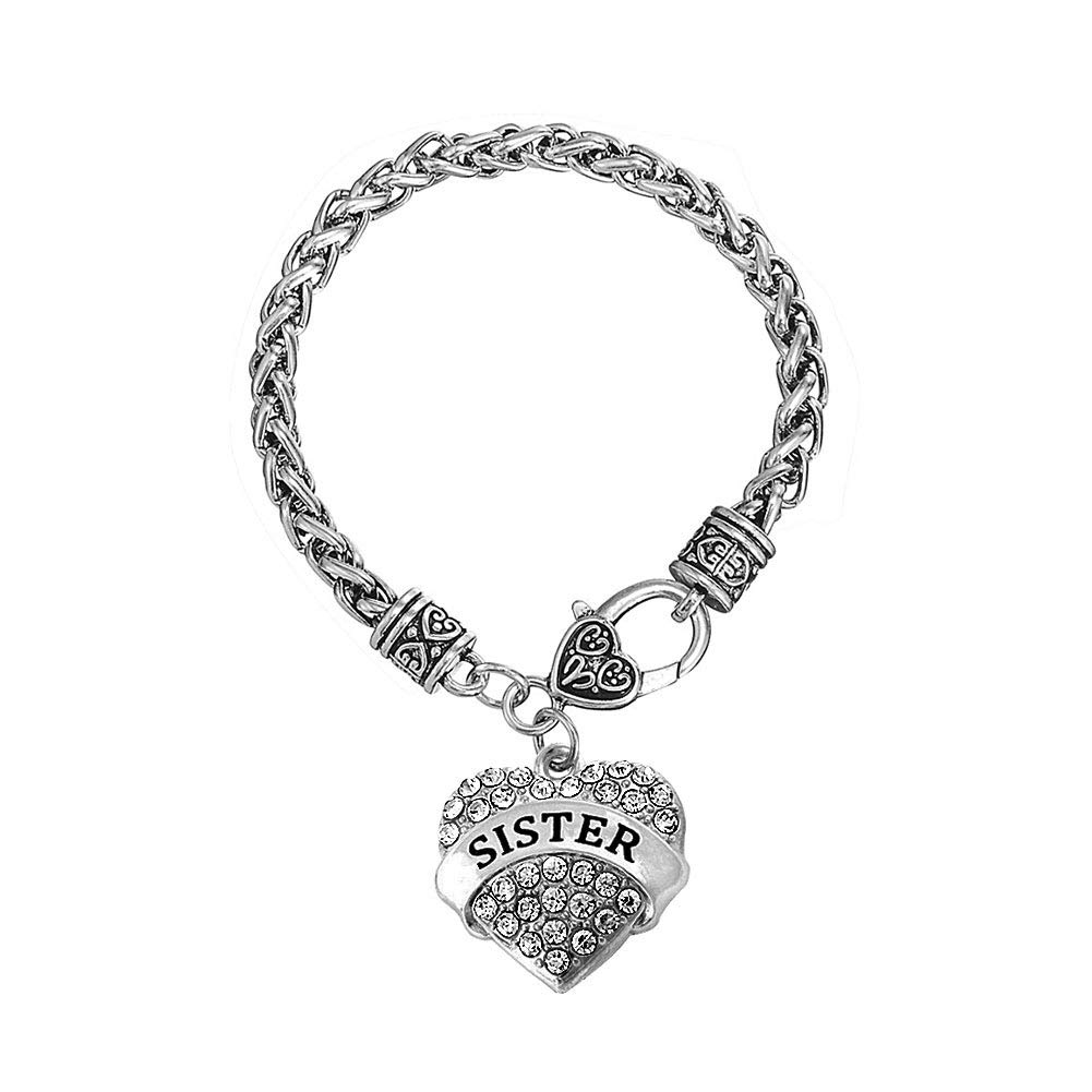 CLY Jewelry Metallic Rope Chain Jigsaw Puzzle Pendant Heart Charm Bracelet