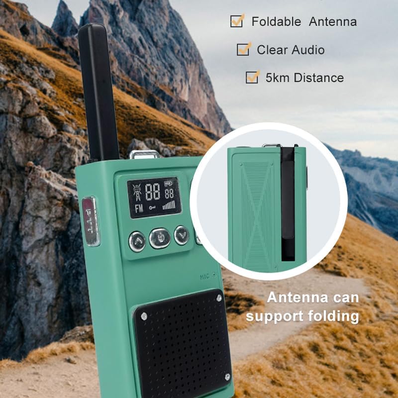 The Smarty Toys W1A Long-Range Walkie Talkies – 2-Pack Rechargeable 2-Way Radios, 5 km Range, VOX Hands-Free + Channel Scan, Lightweight & Kid-Friendly – Ideal for Camping, Hiking, Backyard