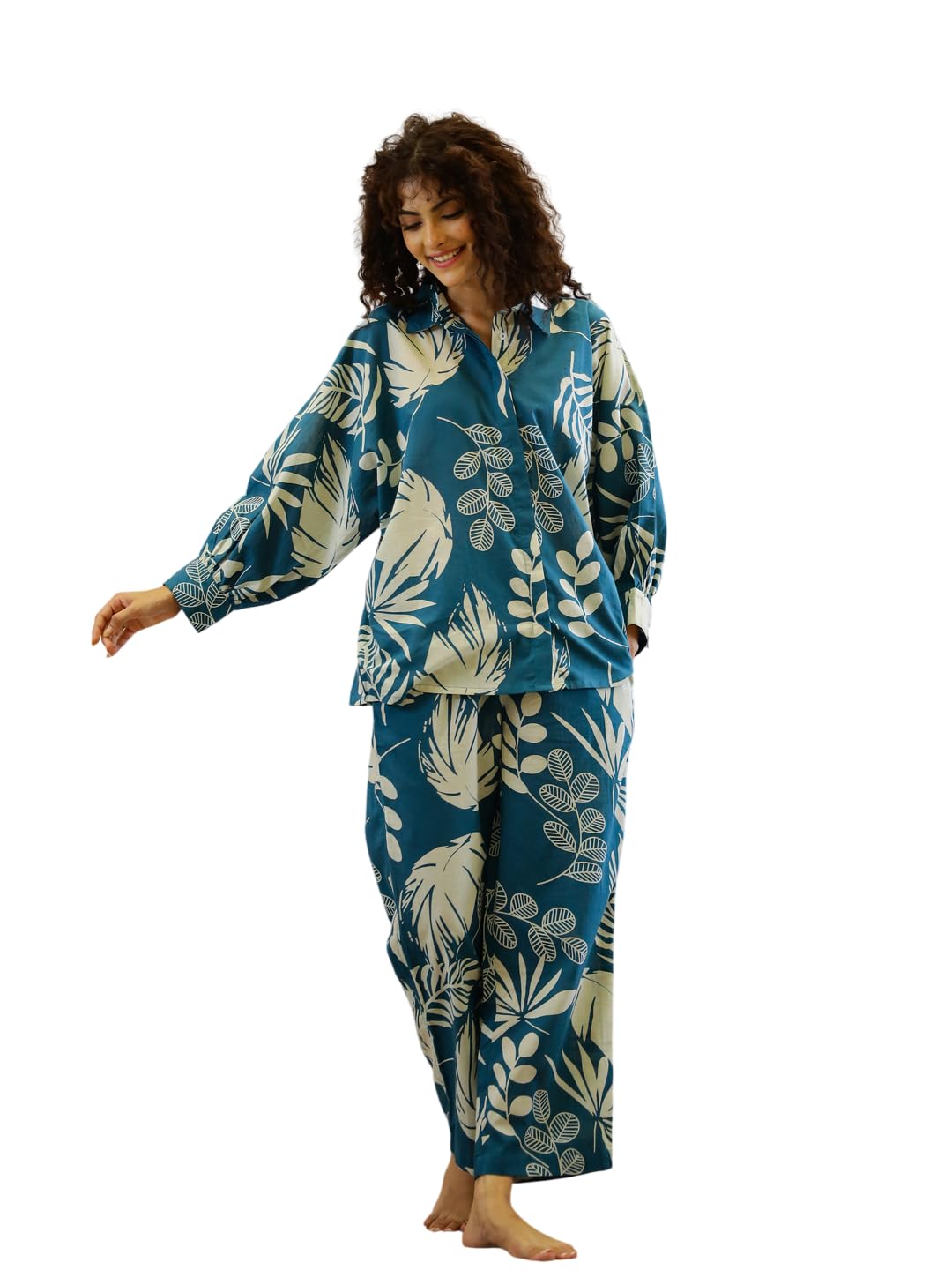 Women's Premium 100% Cotton Night Suit Set | Soft & Breathable Top and Pyjama Set | Comfortable Sleepwear, Loungewear and Home Wear for Women | Relaxed Fit Everyday Nightwear-picture-40