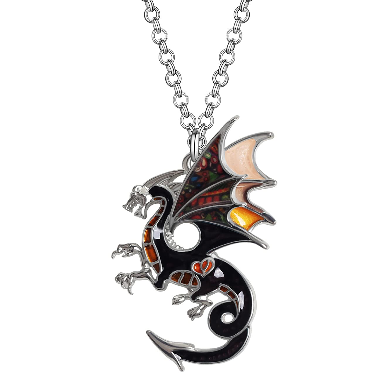 Emaille Legierung Drachen Halskette Fantasy Dinosaurier Anhänger Mode Schmuck für Frauen Mädchen Charme Geschenk