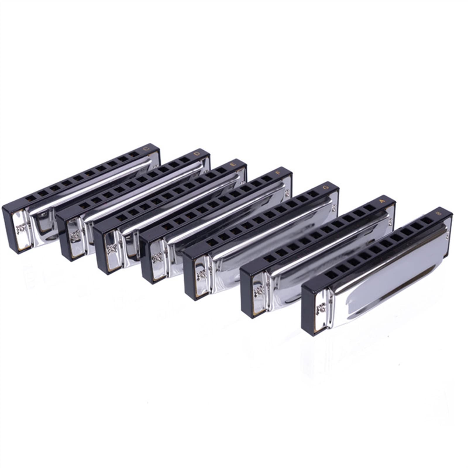 Set di Armoniche A 10 Fori A 20 Toni Set Diatonici A 7 Tasti ABCDEFG Strumento Musicale Armonica per Principianti