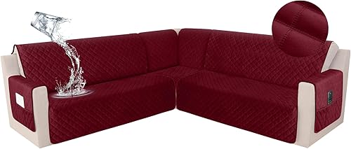 Miniatura 37 de HDCAXKJ Funda impermeable para sofá modular esquinero, de terciopelo en forma de L, para mascotas y perros, suave, resistente, en forma de U, juego