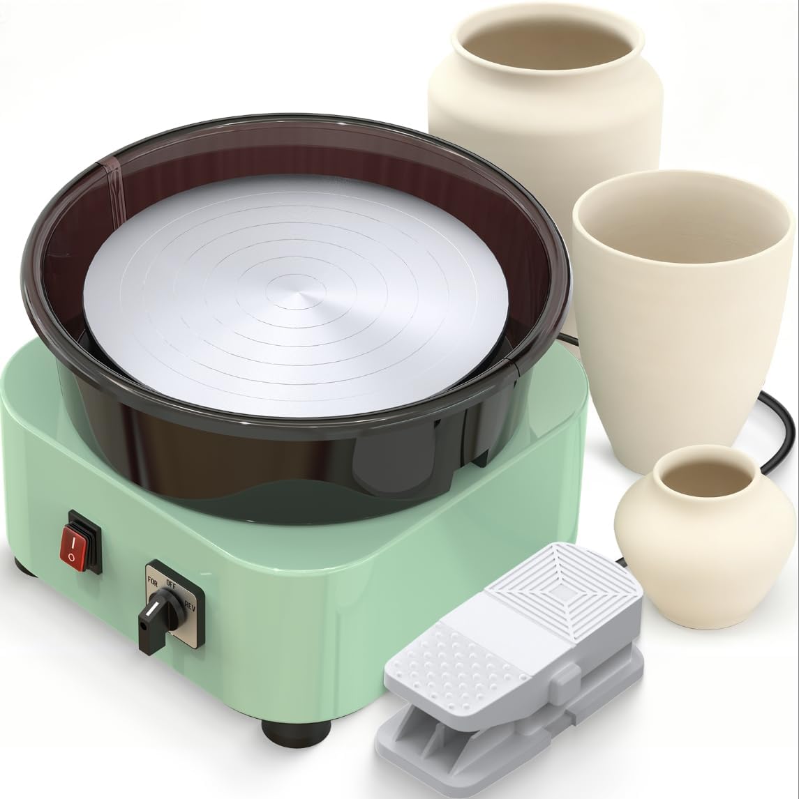 Mini zestaw kół garncarskich – 15 cm gramofon dwukierunkowy obrotowy glina, elektryczny z dla początkujących, ceramiczne narzędzie rzemieślnicze DIY