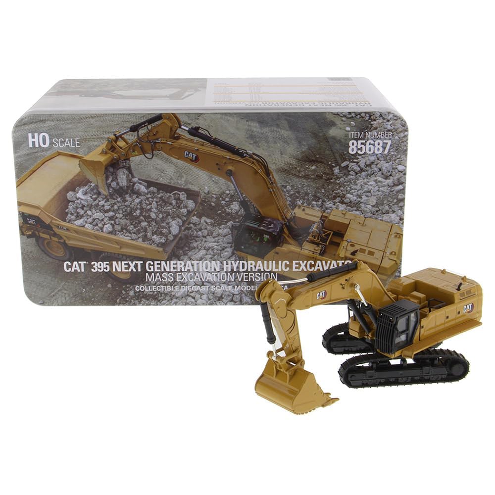 Caterpillar Diecast Masters 85687 - Excavadora Cuchara de Gran Capacidad Cat 395 ME, Escala 1:87, Aprox. 5,1 x 6,4 x 15,2 cm, a Partir de 14 años