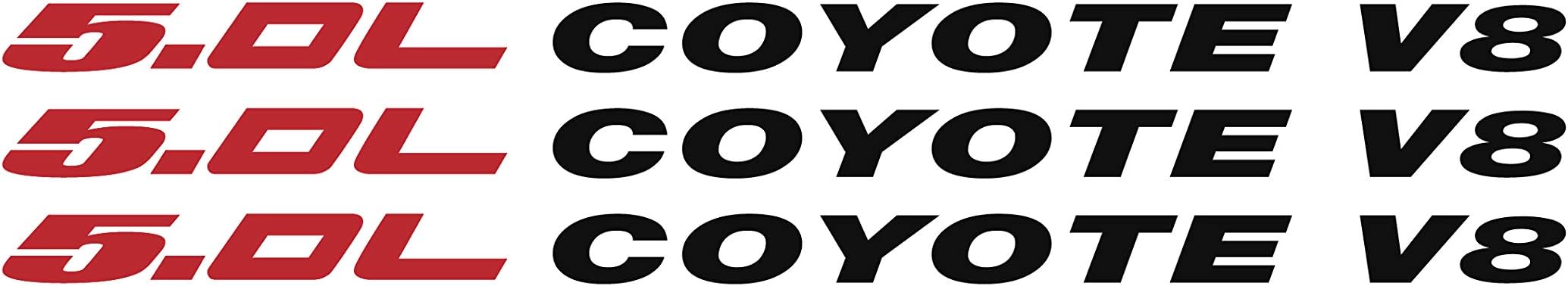 Tower Decals 5.0L [Red] Coyote [Red] Hood Vinyl Decal Emblem Fits Ford