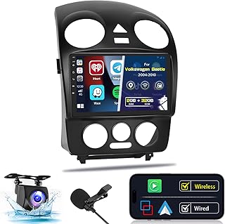 for 2004-2010 VW Volkswagen Beetle Radio, Roinvou 2+32G Android 13 Wireless CarPlay Car Stereo with Android Auto 9'' Touch Screen Bluetooth Car Radio Support Mirror Link GPS WiFi SWC DSP Backup Camera