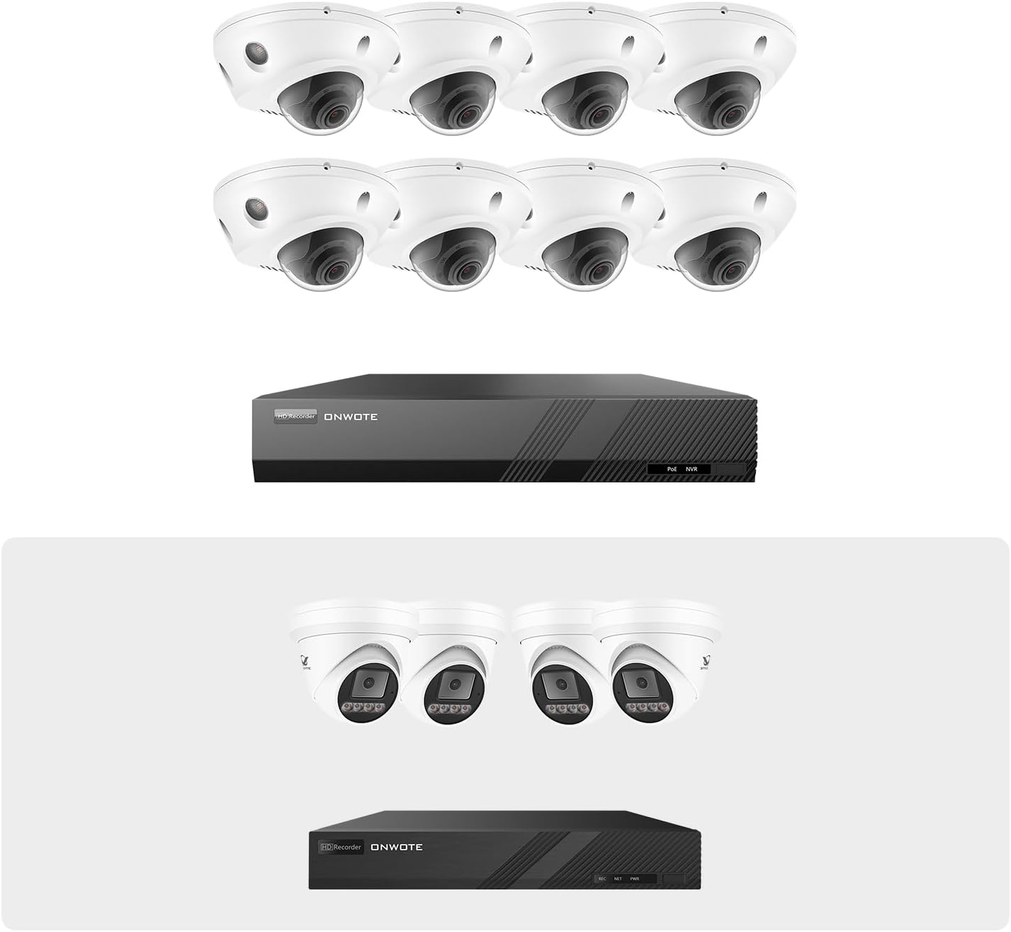 ONWOTE 16 Channel NVR Security Camera System (12) Wired PoE IP Cameras