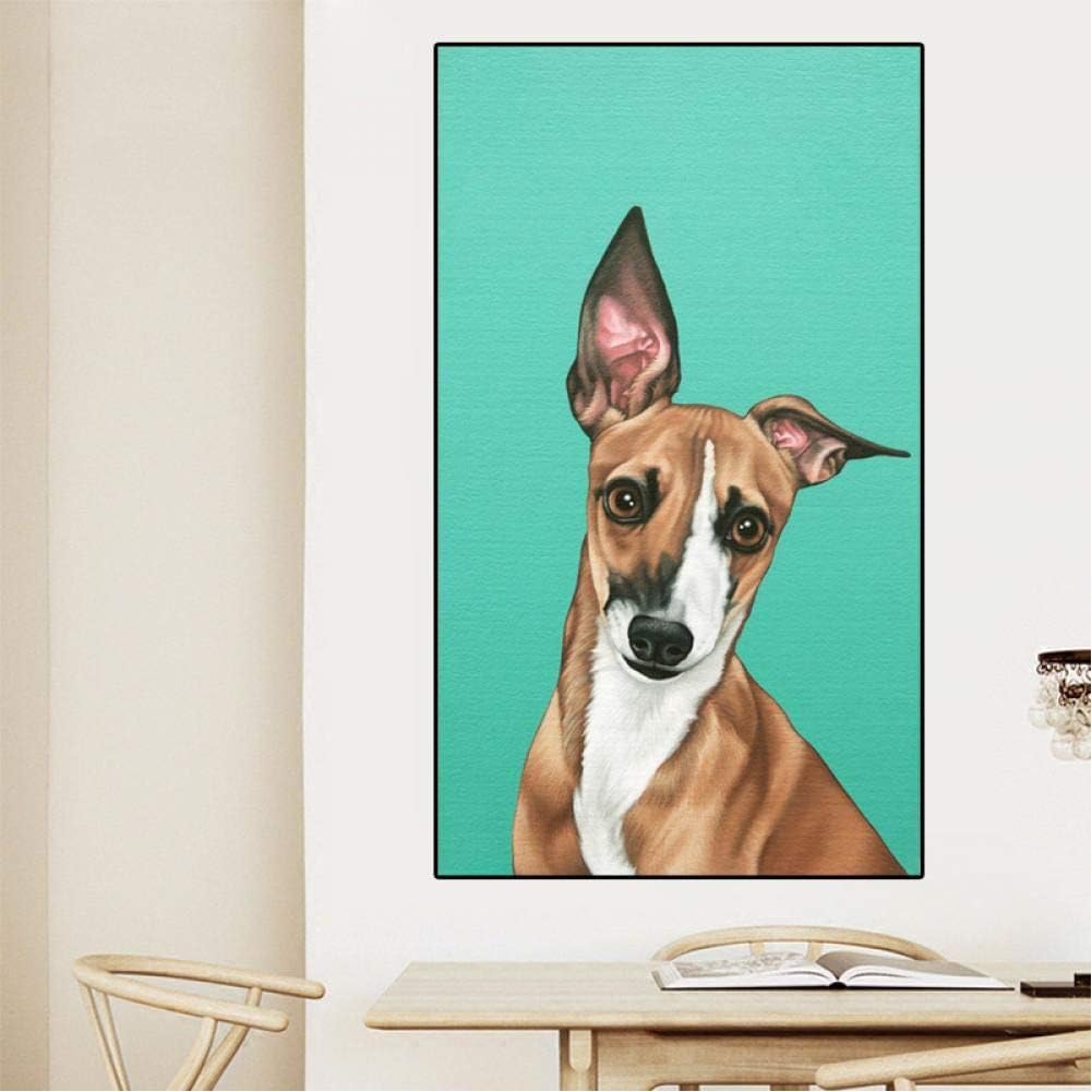 ZXFMT Cuadro en Lienzo Arte de la Pared Pintura, Impresiones en Lienzo Pintura de Animales Galgos Cuadros de Pared para Sala de Estar Perro Arte Impresiones Carteles Decoracion