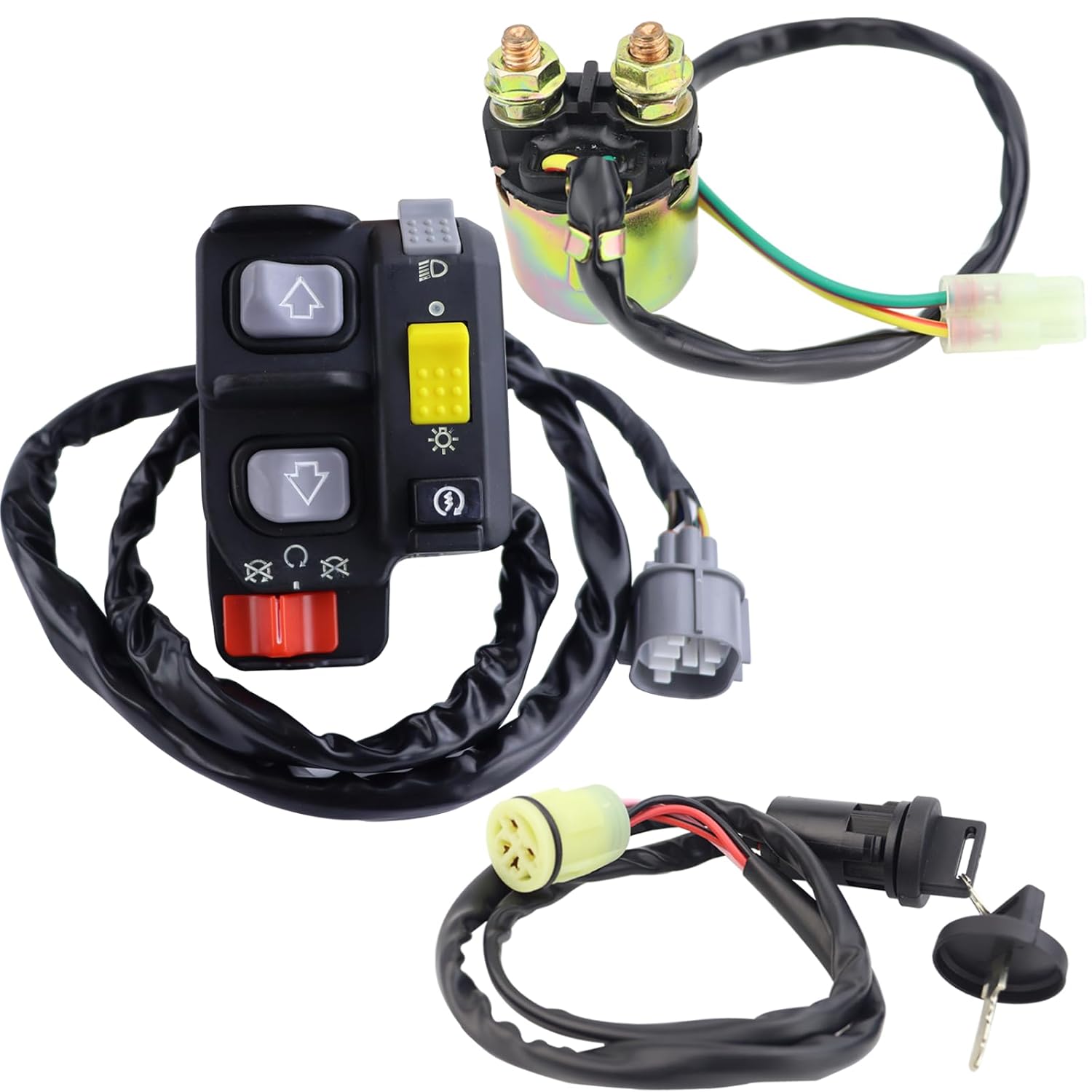 Handlebar Control Electric Shift Start Stop Headlight Switch & Relay & Switch for Honda Rancher 350 ES TRX350FE/TE 00-05, Rancher 400 TRX400FA/FGA 04-07 35200-HN7-003 35020-HN5-A10
