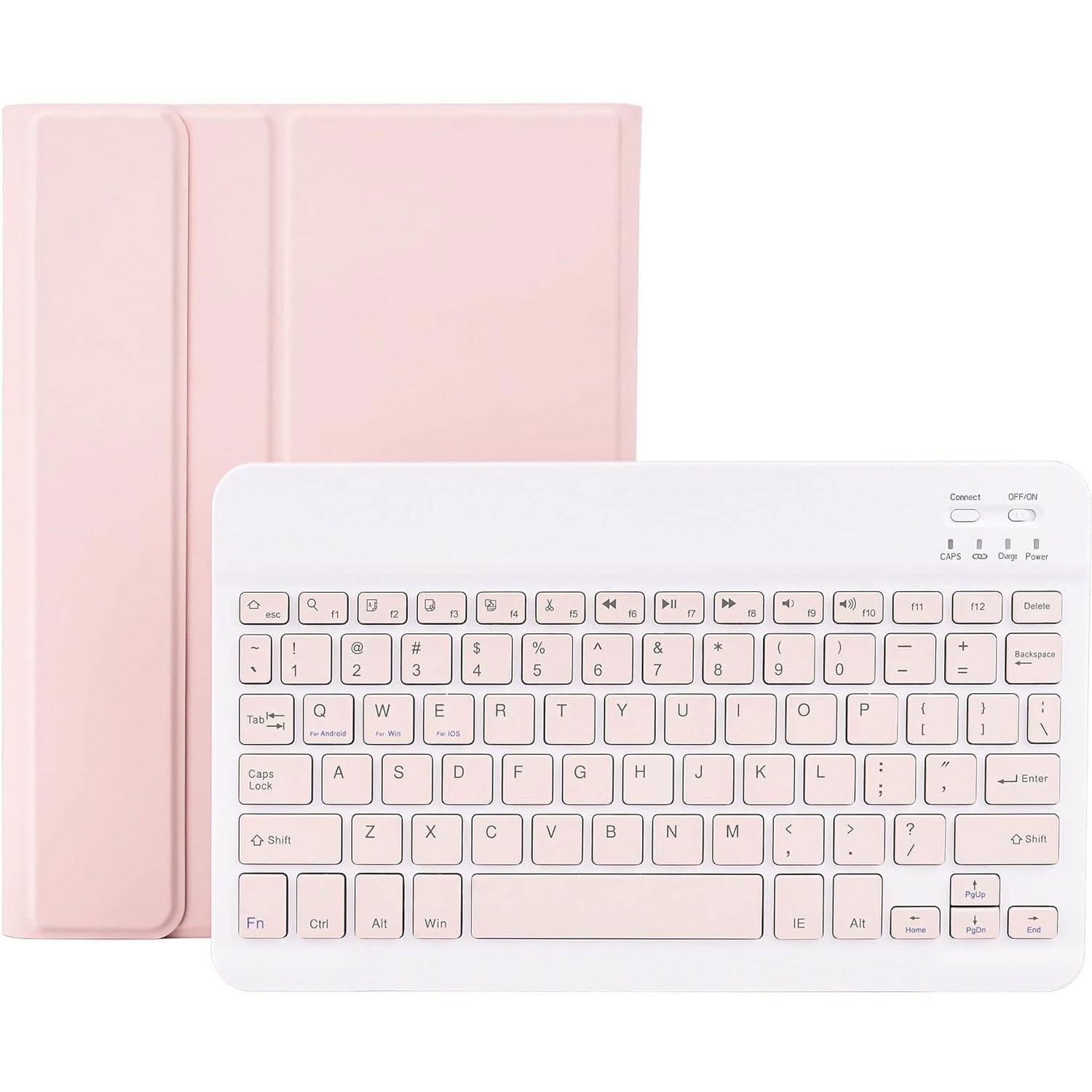 Keyboard Case for Xiaomi Redmi Pad SE 2023 11-Calowego Tabletu, Magnetyczna Odłączana Bezprzewodowa Klawiatura Bluetooth, Ultracienka I Lekka Tylna Obudowa Z TPU Z Myszą,Pink