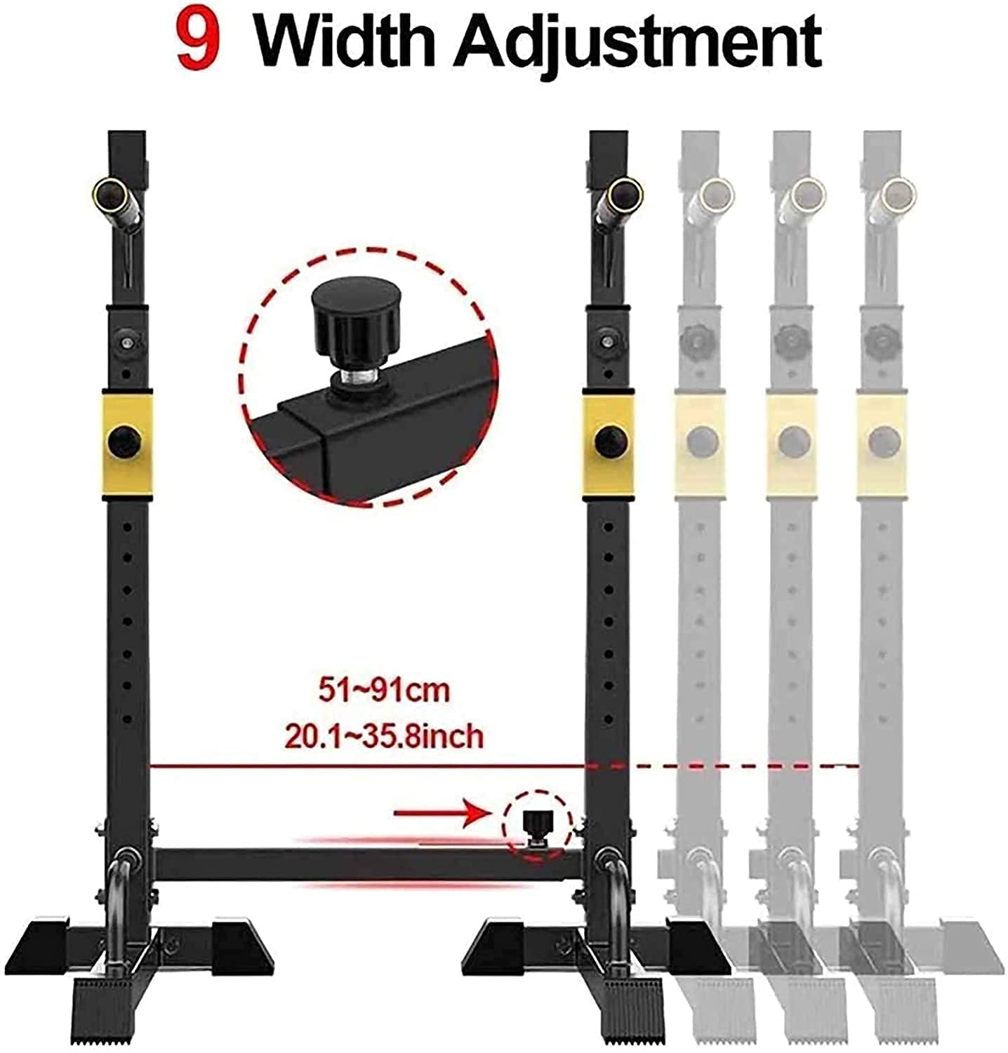 Squat Rack Squat Stand Bench Press Rack Supporti Regolabili per Squat Rack Panca Press Bar e Pesi Supporto per bilanciere Olimpico Sollevamento Pesi Allenamento della for