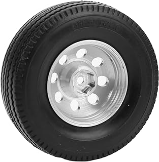 RC Car Tires, 2PCS CNC Metal Wheel Rims Hubs and Rubber Tires Kit for Tamiya Tractor Truck 1/14 RC Car