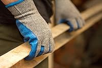 Vista 9 de G & F Products G & F - Guantes de trabajo con revestimiento de látex de goma para construcción, azul, patrón arrugado, para hombre