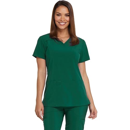 Dickies EDS Essentials Scrubs, V-Neck Womens Tops with Four-Way Stretch and Moisture Wicking DK615