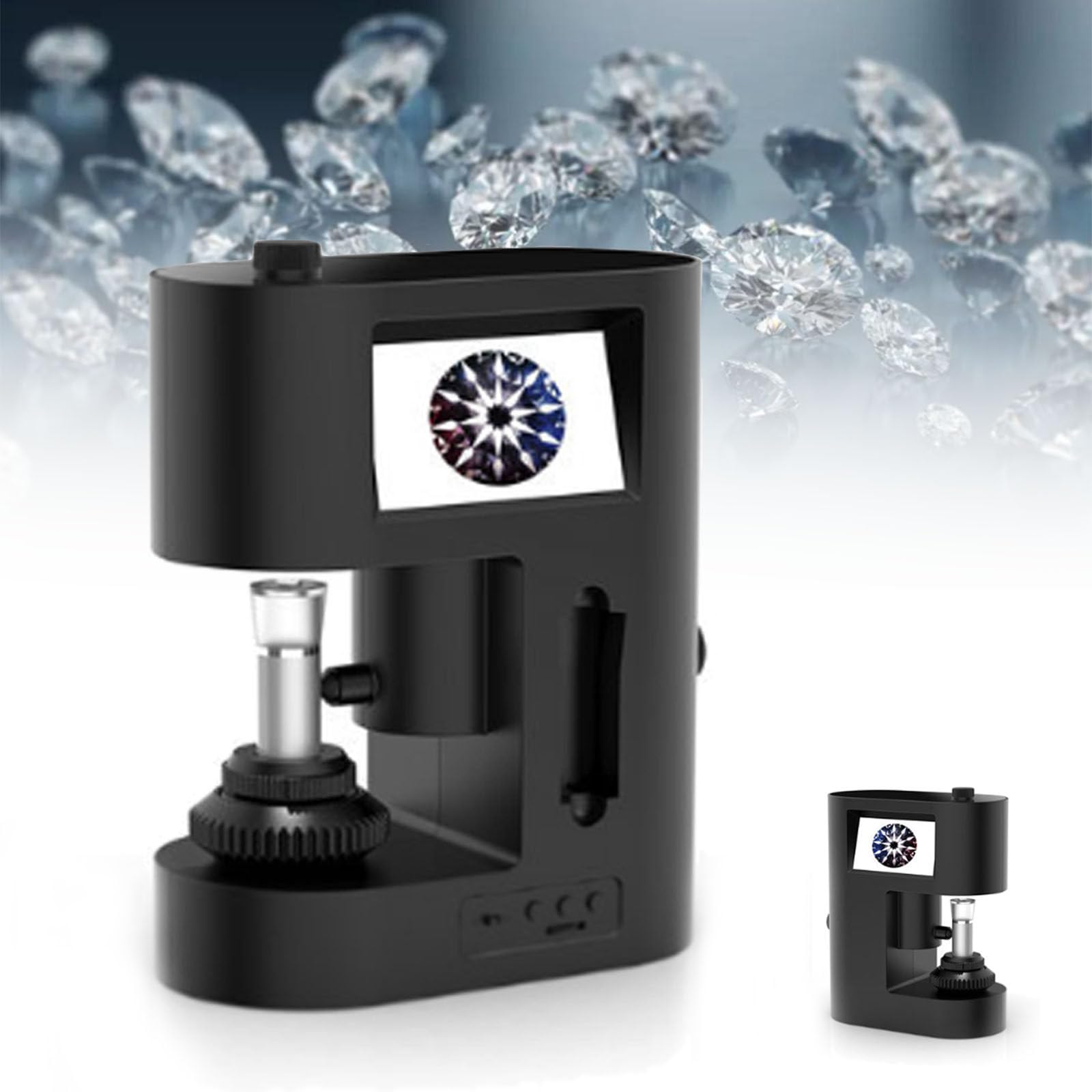 Microscopio digitale HD, LCD bifacciale, ingrandimento 30-200x, kit microscopio biologico per la visualizzazione di pietre preziose e diamanti, con acquisizione video