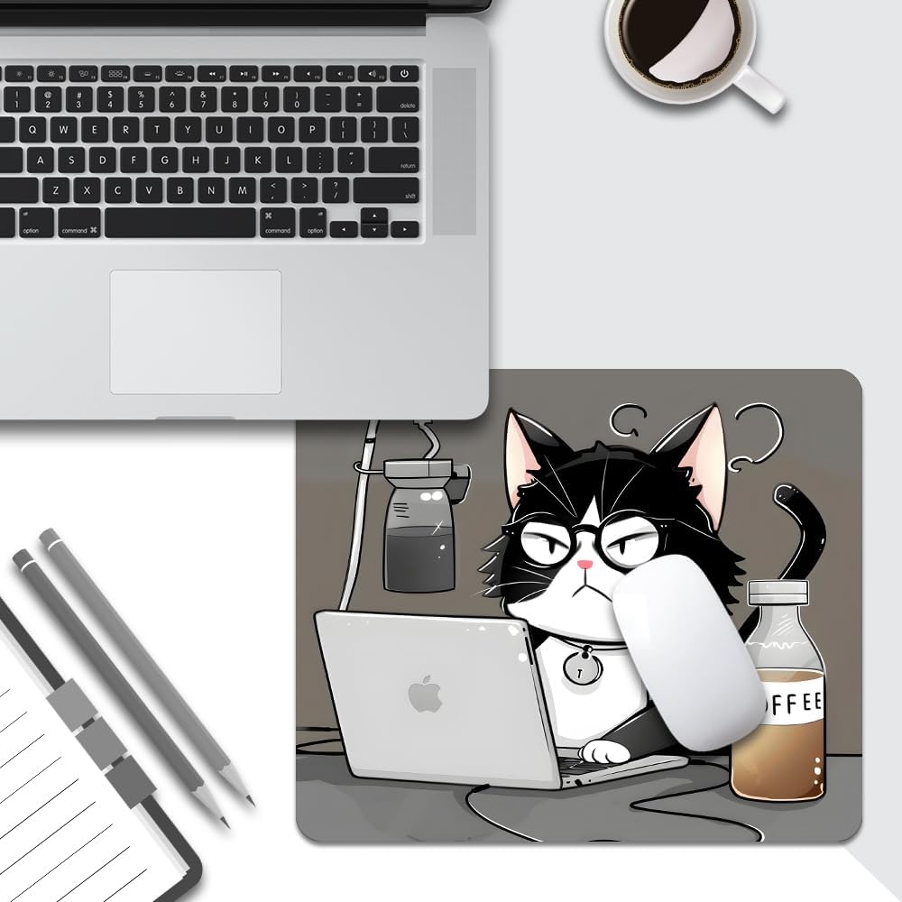 Kitten Square Mouse pad, Texture, Waterproof, Anti Slip Rubber Base, Computer Mouse pad, Laptop Mouse pad image 5