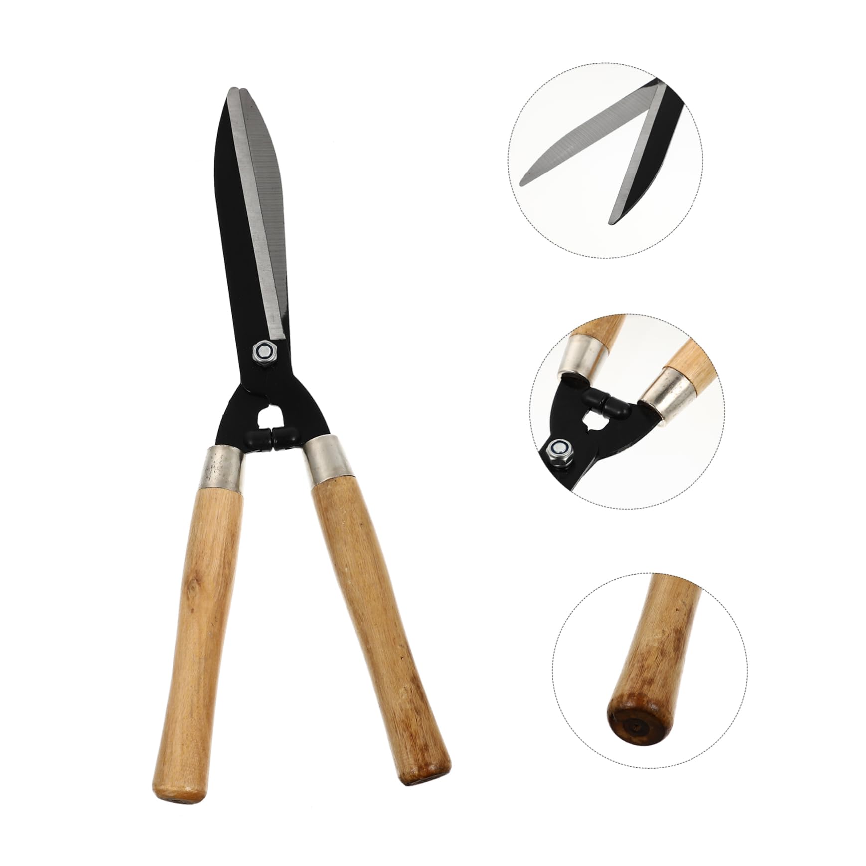 Rasenschere 1 Stück aus Kohlenstoffstahl mit Holzgriff, Scharf und Robust