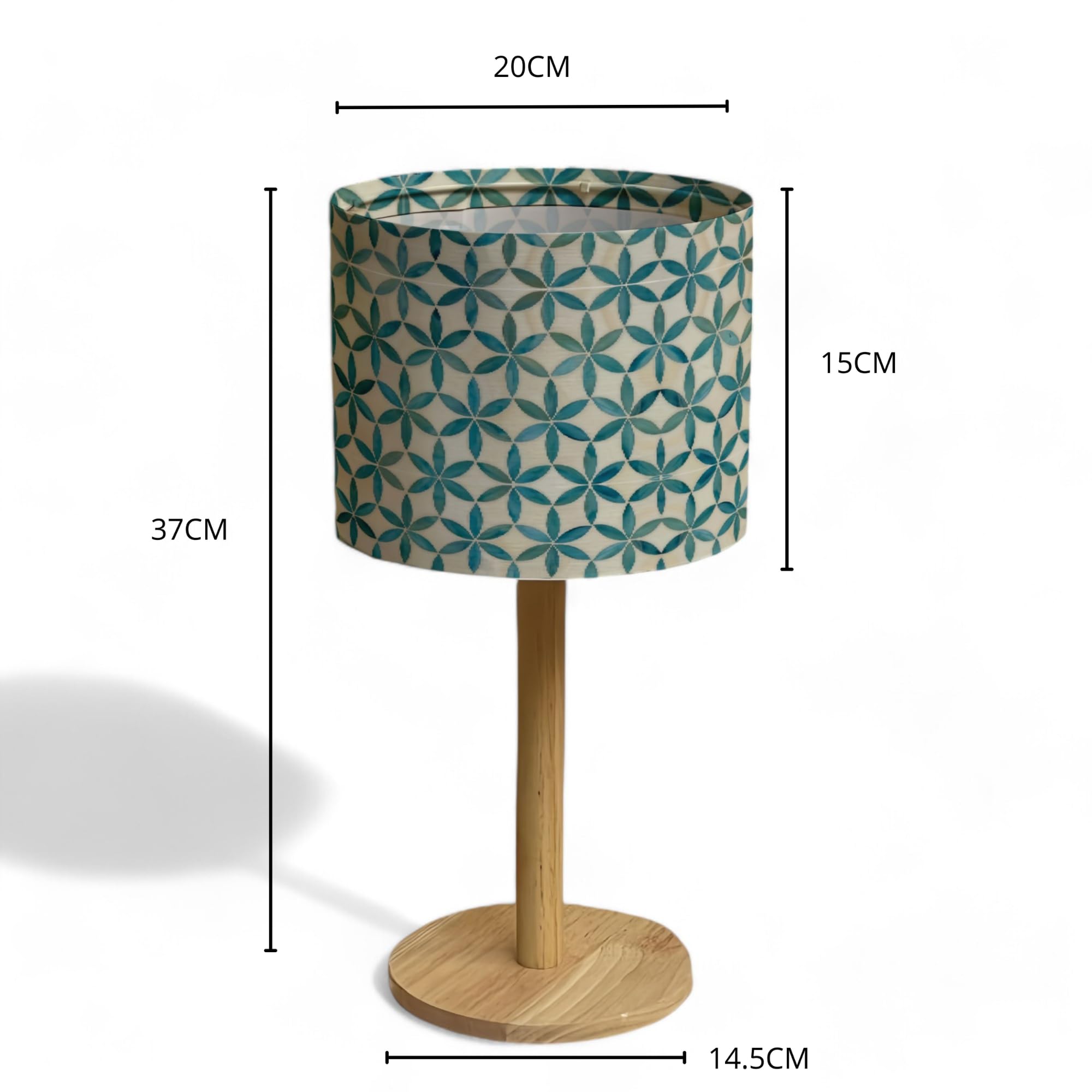 Bellaluma Lampada da Comodino con Paralume Stampato | Lampada Decorativa da Tavolo in Legno per Camera da Letto, Soggiorno o Ingresso | Confezione Regalo Premium + Lampadina LED Inclusa