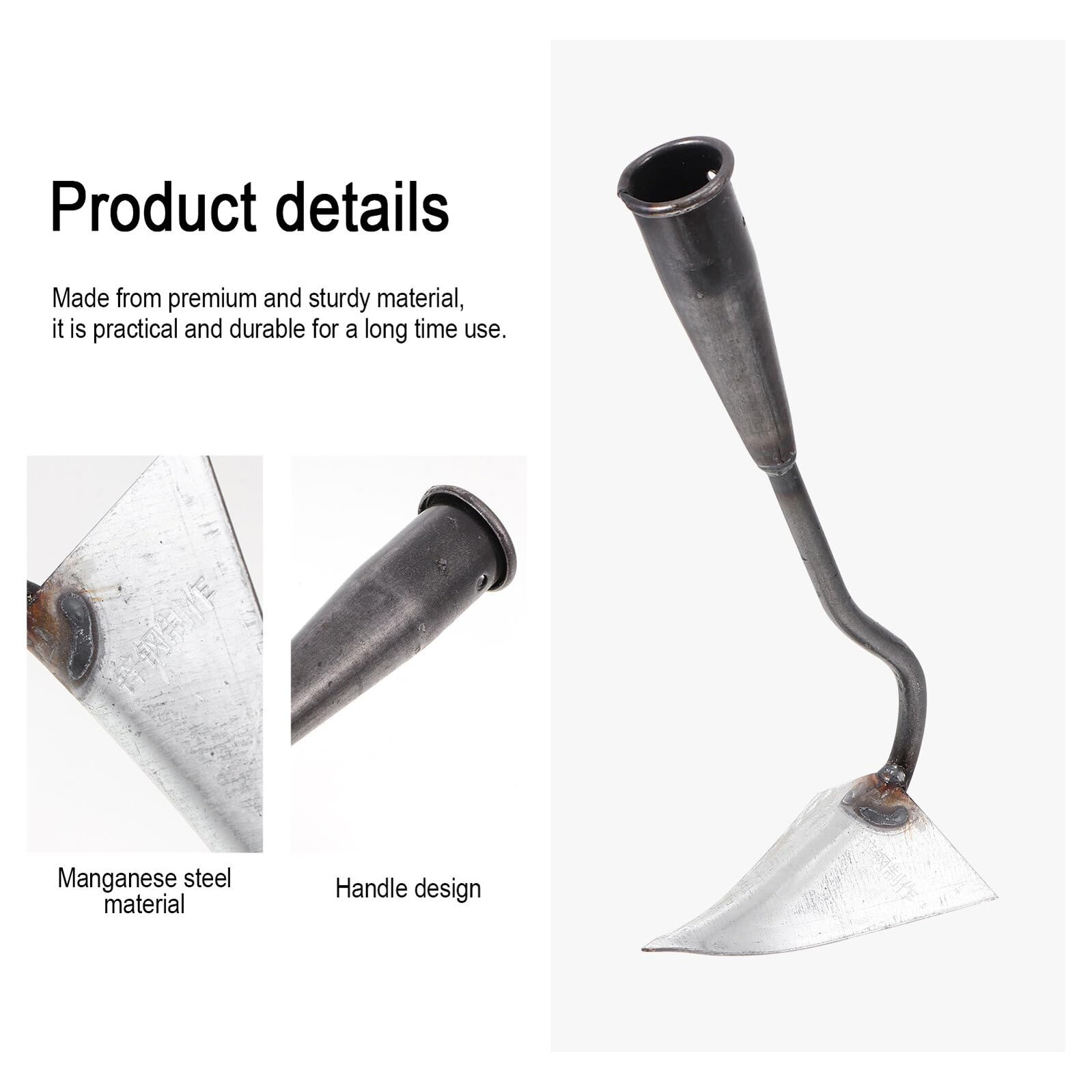 SHINEOFI Azada de Mano Triangular Multifuncional para Jardinería Herramienta Ligera y Práctica para Deshierbar y Preparar Suelo Huertos y Jardines