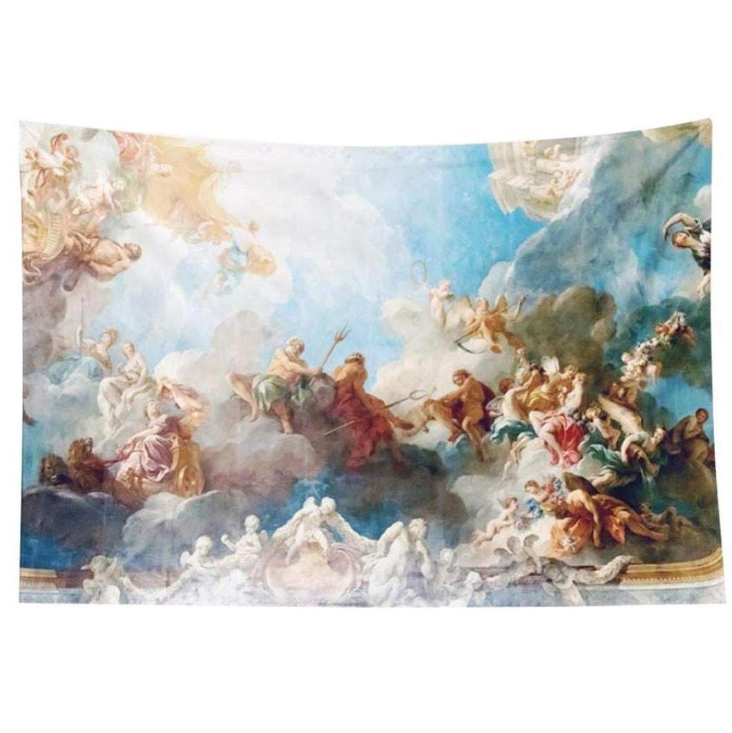 Hotaden 1pc Wall Hanging Ceiling Painting Room Versailles for Bedroom Colorful Tapestries Wall Blanket Decor