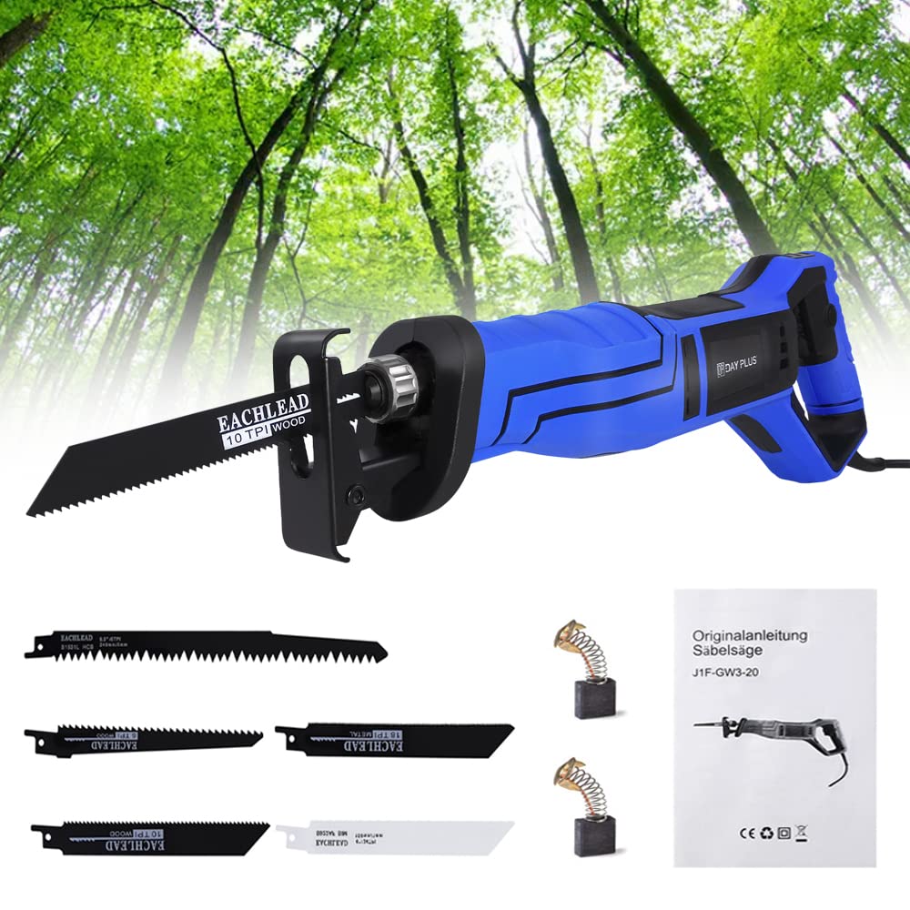 Sega elettrica a sciabola con 5 lame, 0-2800 giri/min, velocità variabile, 900 W, sega universale ideale per tubi in metallo/legno/PVC/tagli