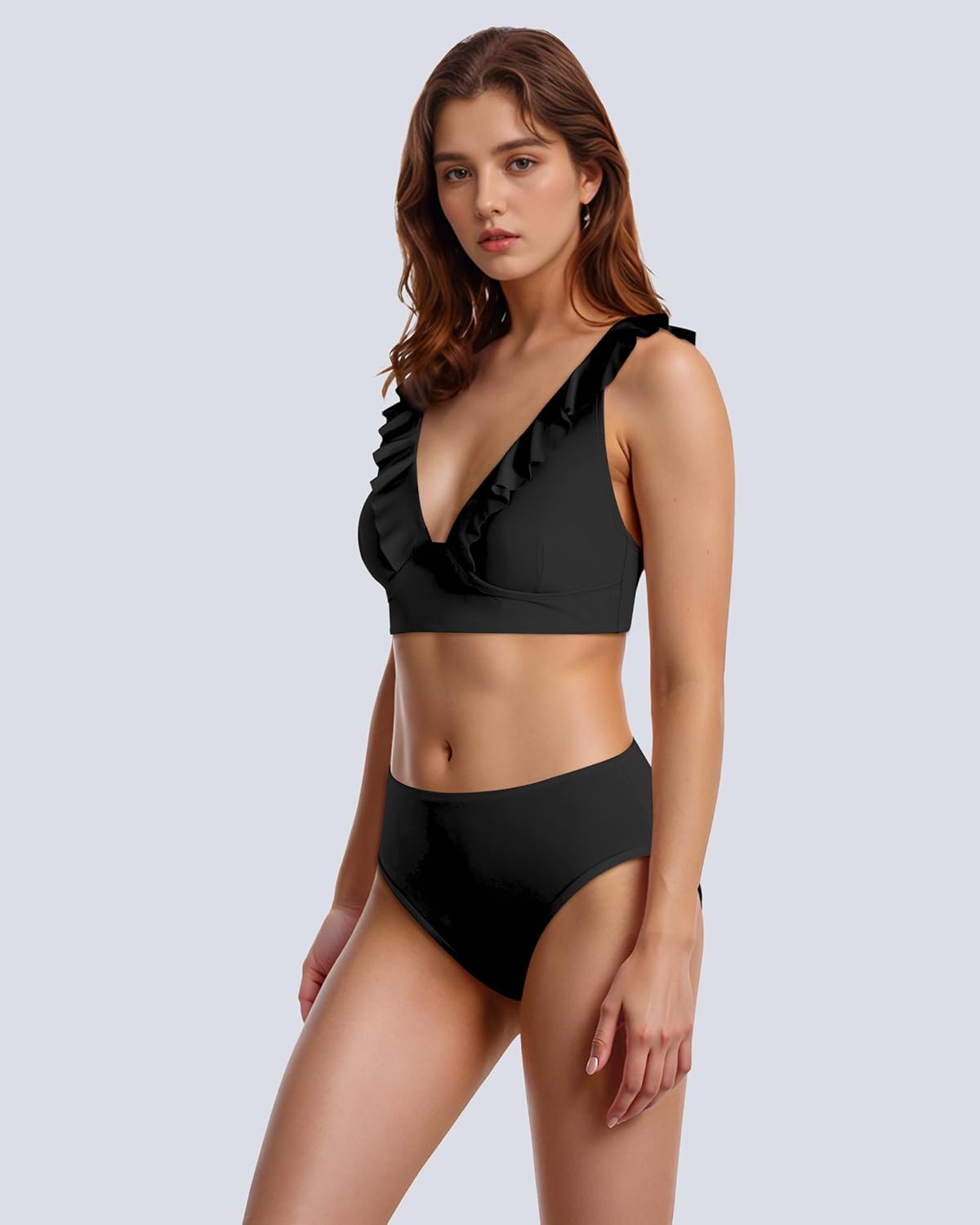 Period Bikini Set Two Piece Ruffle Swimwear Menstrual Ruched Swimsuits Periods Bathing Suit Bottoms for Teens Girls