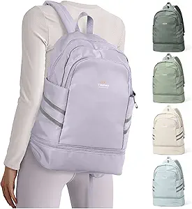 coofay Gym Backpack For Women Waterproof Backpack With Shoe Compartment Lightweight Travel Backpack Sports Backpacks Large Gym Bag