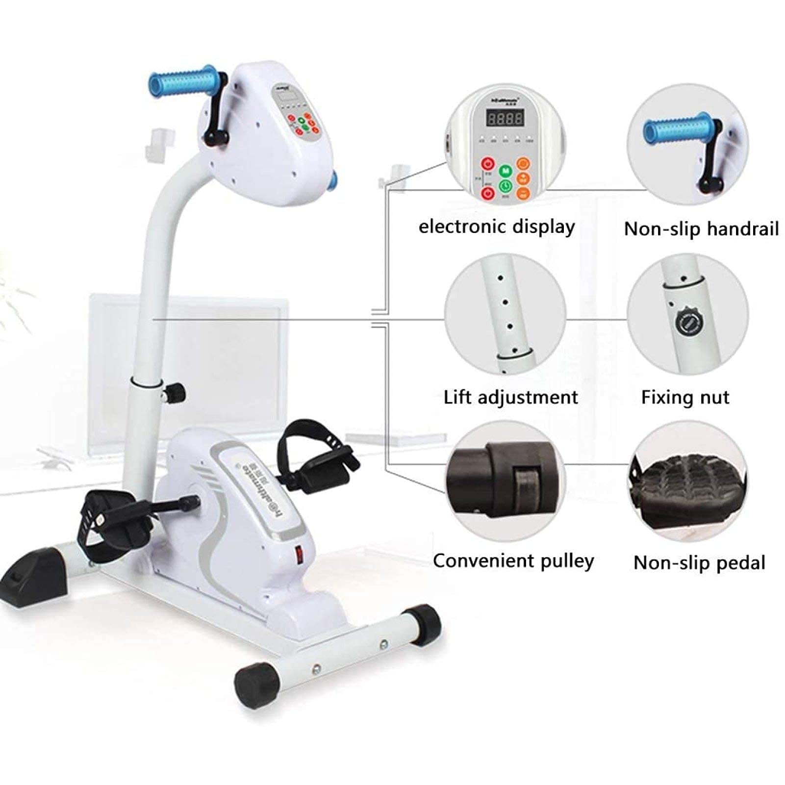 Rower sportowy ze wspomaganiem pedałowania, elektryczny rower rehabilitacyjny, stacjonarny rower fitness, sprzęt rehabilitacyjny z regulowanym biegiem (rozmiar: A)