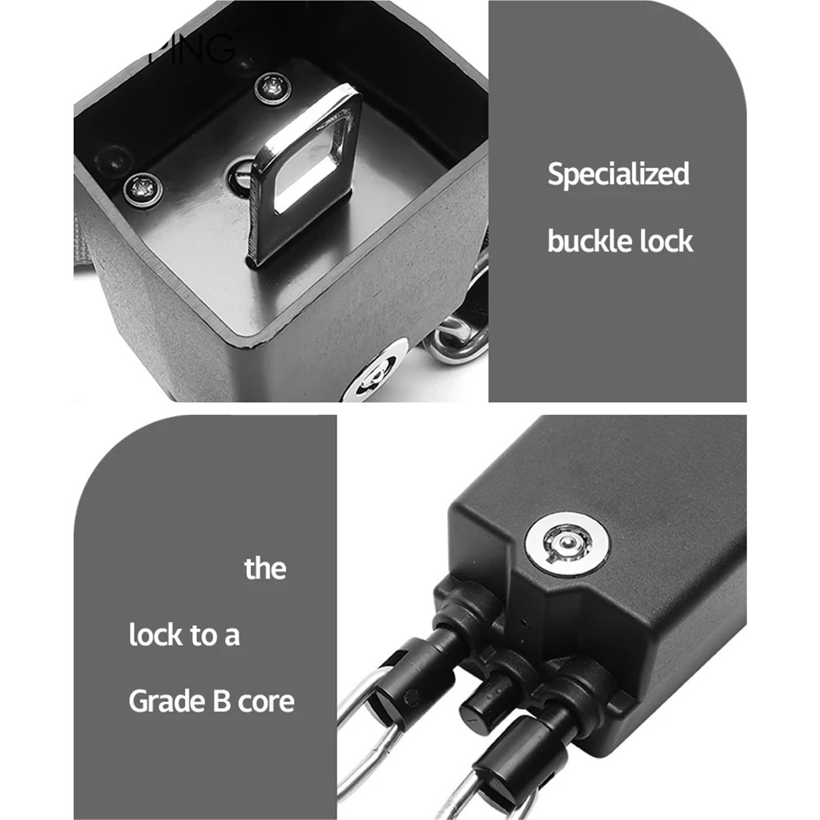 Bloccasterzo for auto con fibbie for cinture di sicurezza, robusto lucchetto antifurto universale, for camion, accessori for Per Auto Furgoni e Suv(Black)