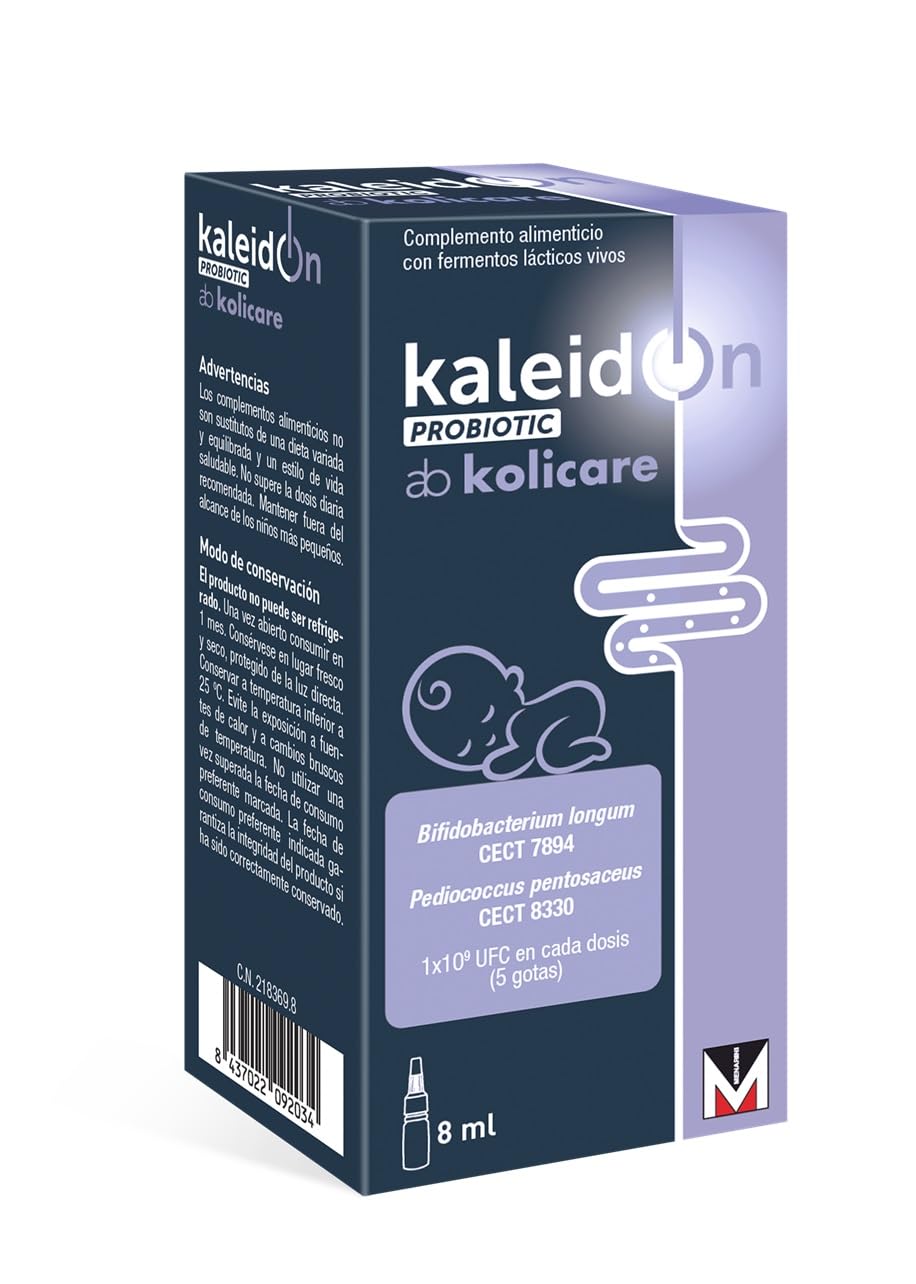 KALEIDON Probiótico AB KOLICARE 8 ml - Favorece el Equilibrio de la Microbiota Intestinal - Complemento Alimenticios para Niños y Bebés Propensos a Molestias Digestivas Ligeras como Cólicos y Gases
