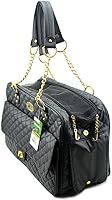 Vista 4 de B-JOY Nuevo bolso de perro para perro, bolso de mano para mascotas, con asas de doble cadena, color negro