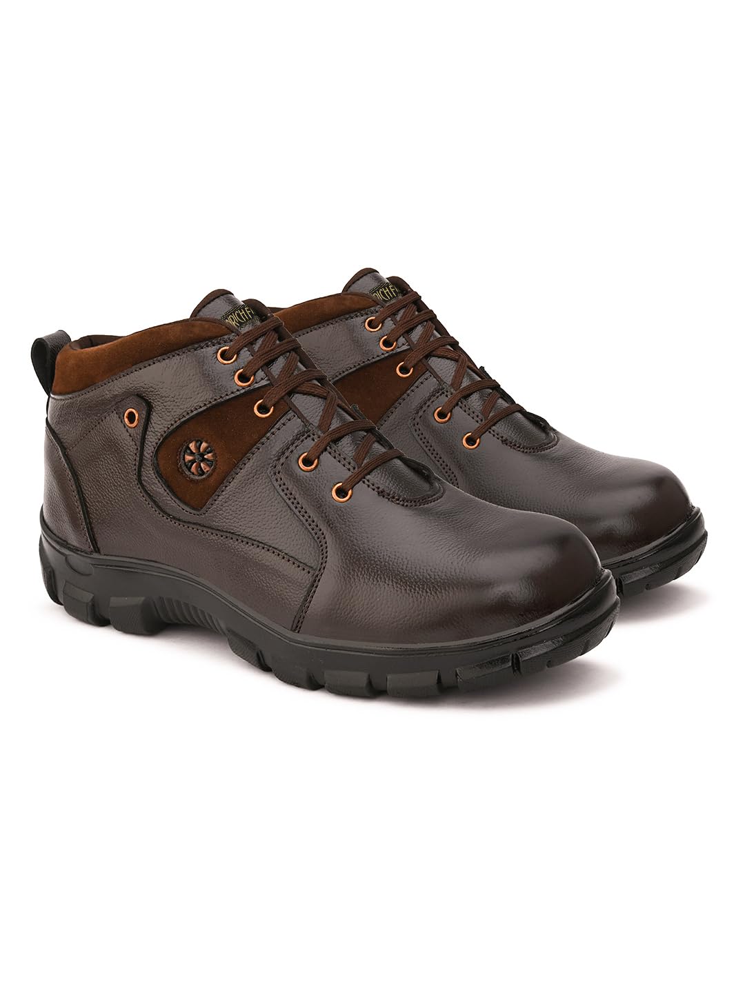 Enrich Field Genuine Leather High Ankle Safety Shoe for Men/Brown / 10 UK (63BRN-10.) (B0CDM1V8JG) Amazon Price History, Amazon Price Tracker