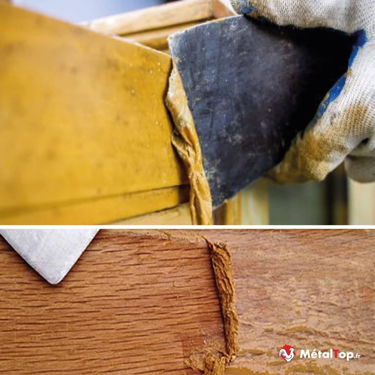 Metaltop - Decapant Lasure - 1 L - Puissant et efficace sur portail, volet et façade pour un résultat optimal.