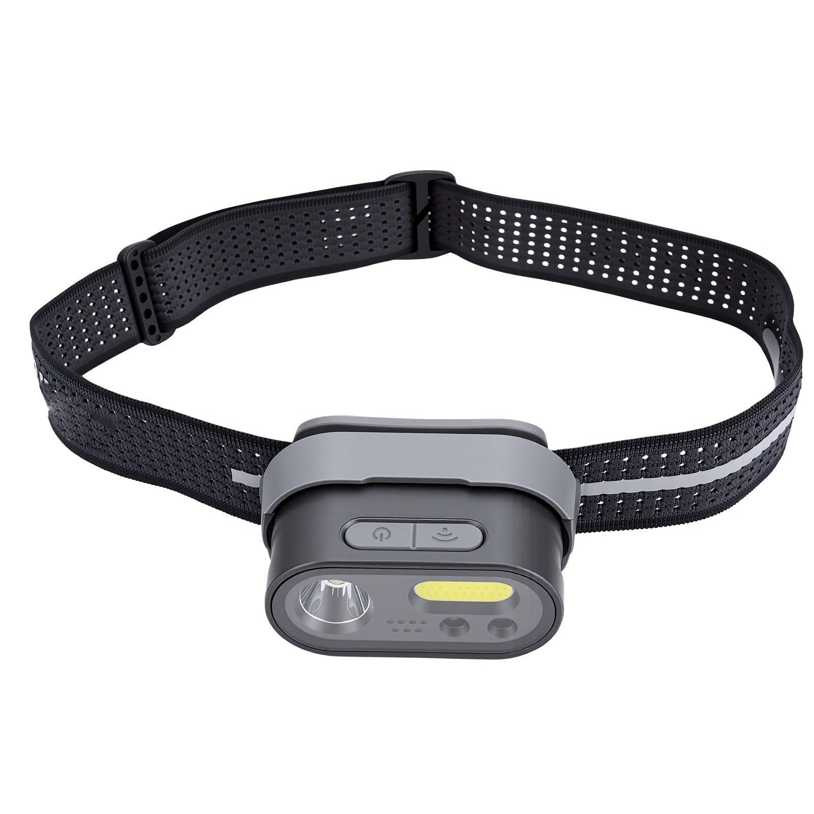 POENVFPO Wiederaufladbare Stirnlampe, IPX4 Wasserdichter Scheinwerfer mit 6600 MAh Ladehülle, Powerbank, Bewegungssensor, Campingleuchte für Outdoor-Wandern, Angeln