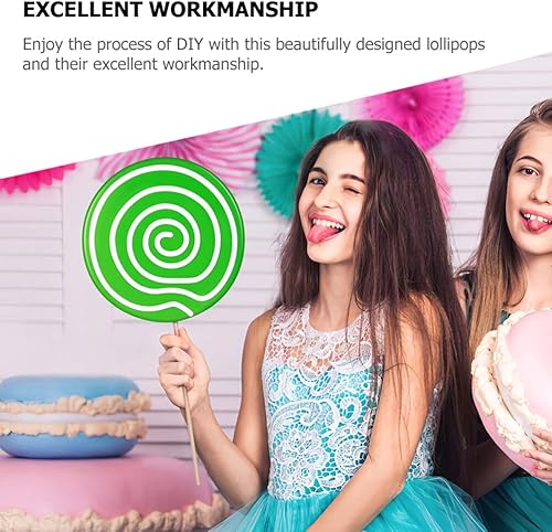 Miniatura 7 de HOMSFOU 2 piezas de accesorios de piruleta grandes adornos de dulces falsos accesorios de fotos accesorios de Navidad accesorios de carnaval cosplay
