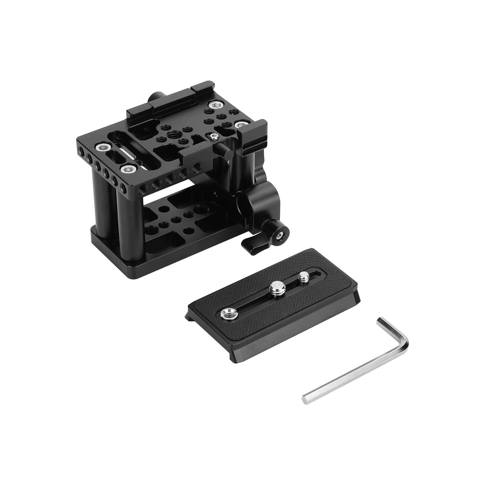 Piastra QR Base a sgancio rapido con filettatura da 1/4" e 3/8" per fotocamera DSLR Manfrotto standard