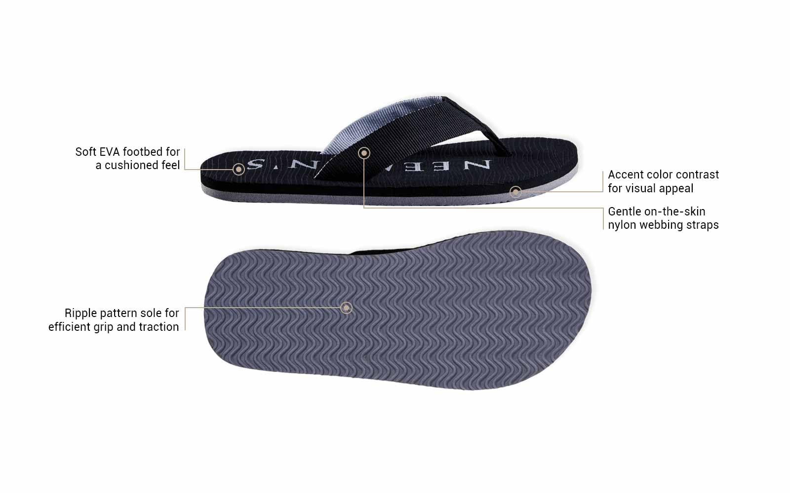 Neeman's The Humble Flips for Men | Orthopedic Cushioned Slippers | Anti-Skid Bathroom Chappal for Wet Floors | Lightweight Indoor Outdoor Daily Wear Chappal 2
