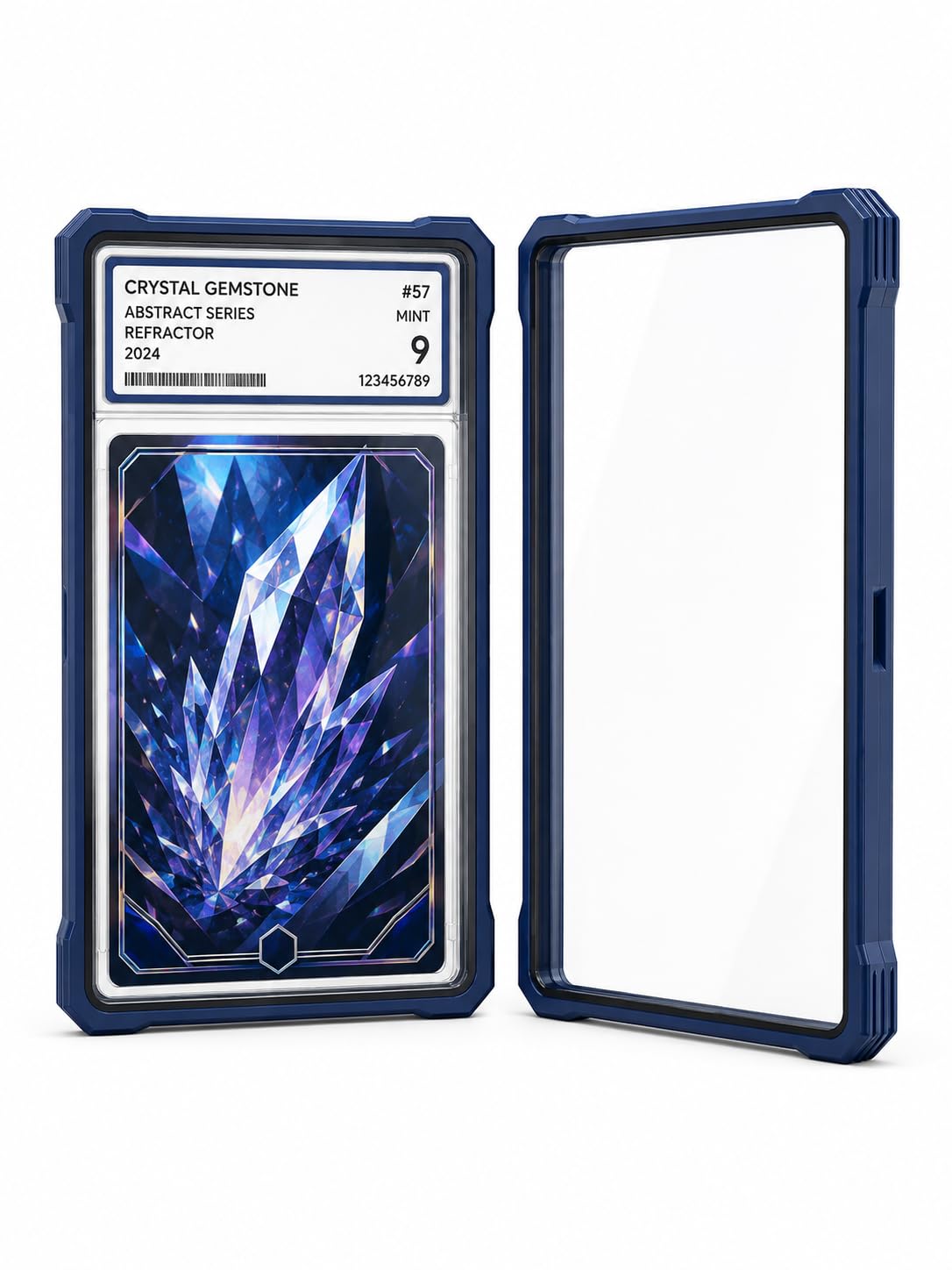wigmoa P-B1 Magnetic Graded Card Case with UV Protection, Slab Protector Holder with Display Stand, Compatible with PSA CGC Graded Cards, Trading Card Storage and Display，Blue：PSA/CGC35PT