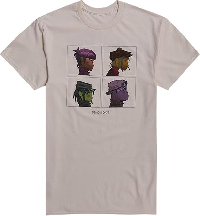 Hot Topic Gorillaz Demon Days Album Cover Grid T-Shirt Natural MD