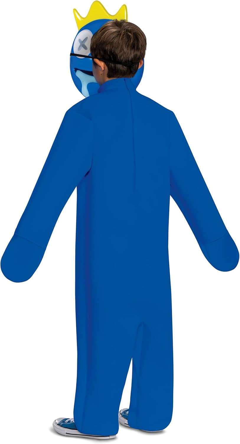 Disguise Blue Costume for Kids, Deluxe Official Rainbow Friends Costume with Headpiece, Child Size (4-6)