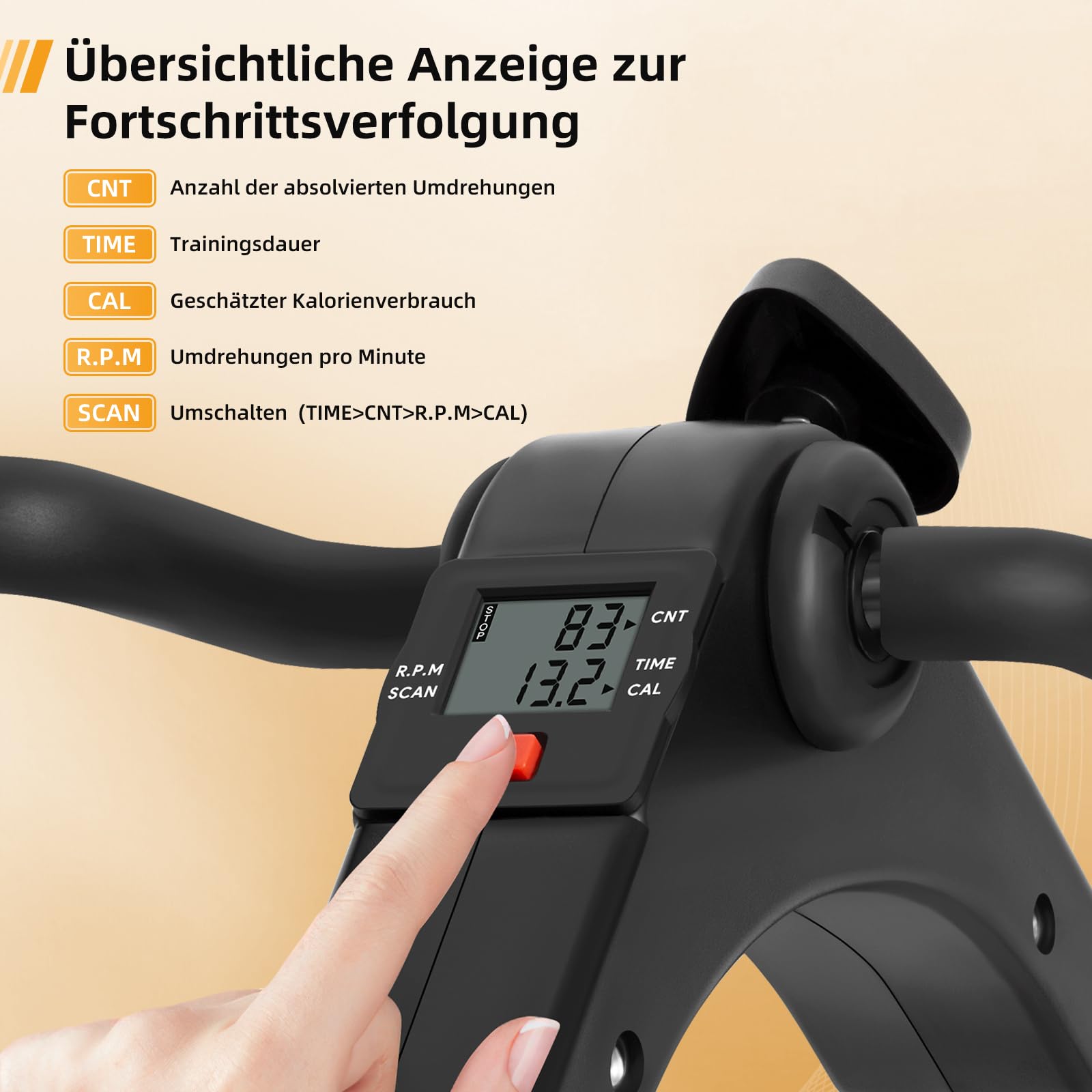himaly Minibike Heimtrainer Bewegungstrainer Pedaltrainer Arm und Beintrainer Trainingsgerät Fitnessgerät mit LCD-Monitor Einstellbarer Widerstand Fahrradtrainer Fitness-Fahrrad Heimfahrrad
