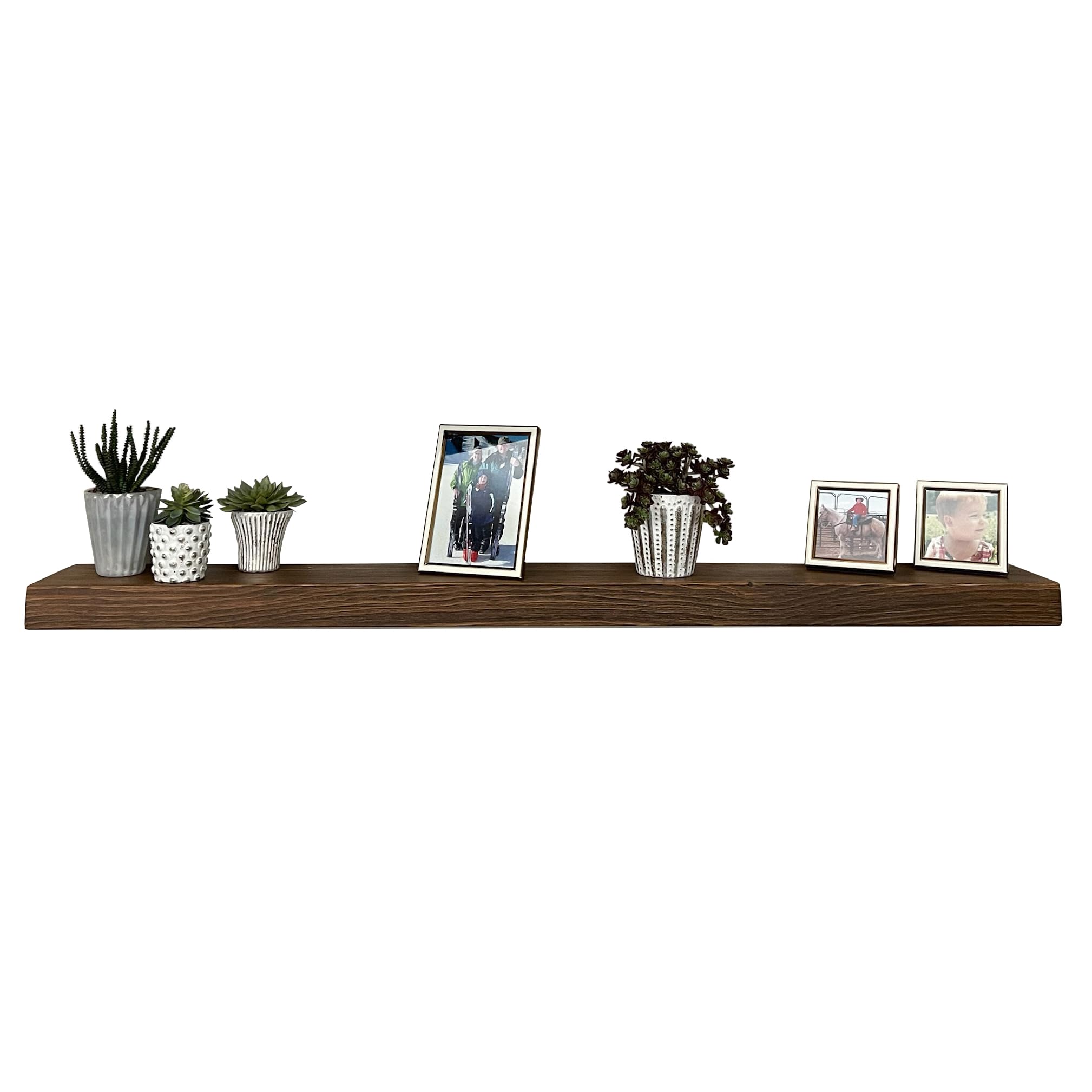 joelsantiques 72 Inch Wooden Floating Shelves for Wall - 72x8x2 in - Made of Natural Wood - Long Heavy Duty Rustic Wall Shelves for Bedroom - Perfect for Living Room, Kitchen - Medium Brown