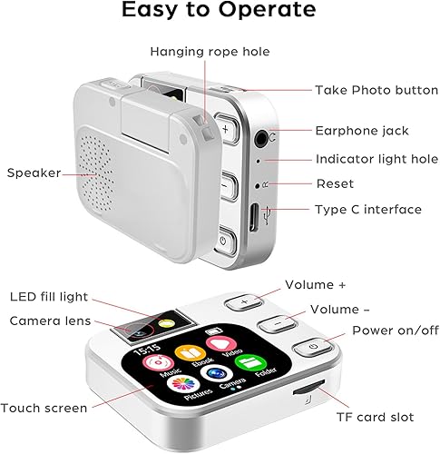 Miniatura 9 de Reproductor de MP3 de 64 GB con Bluetooth y cámara de 180  Reproductor de música MP3 portátil de 2.01 pulgadas, pantalla táctil de alta fidelidad