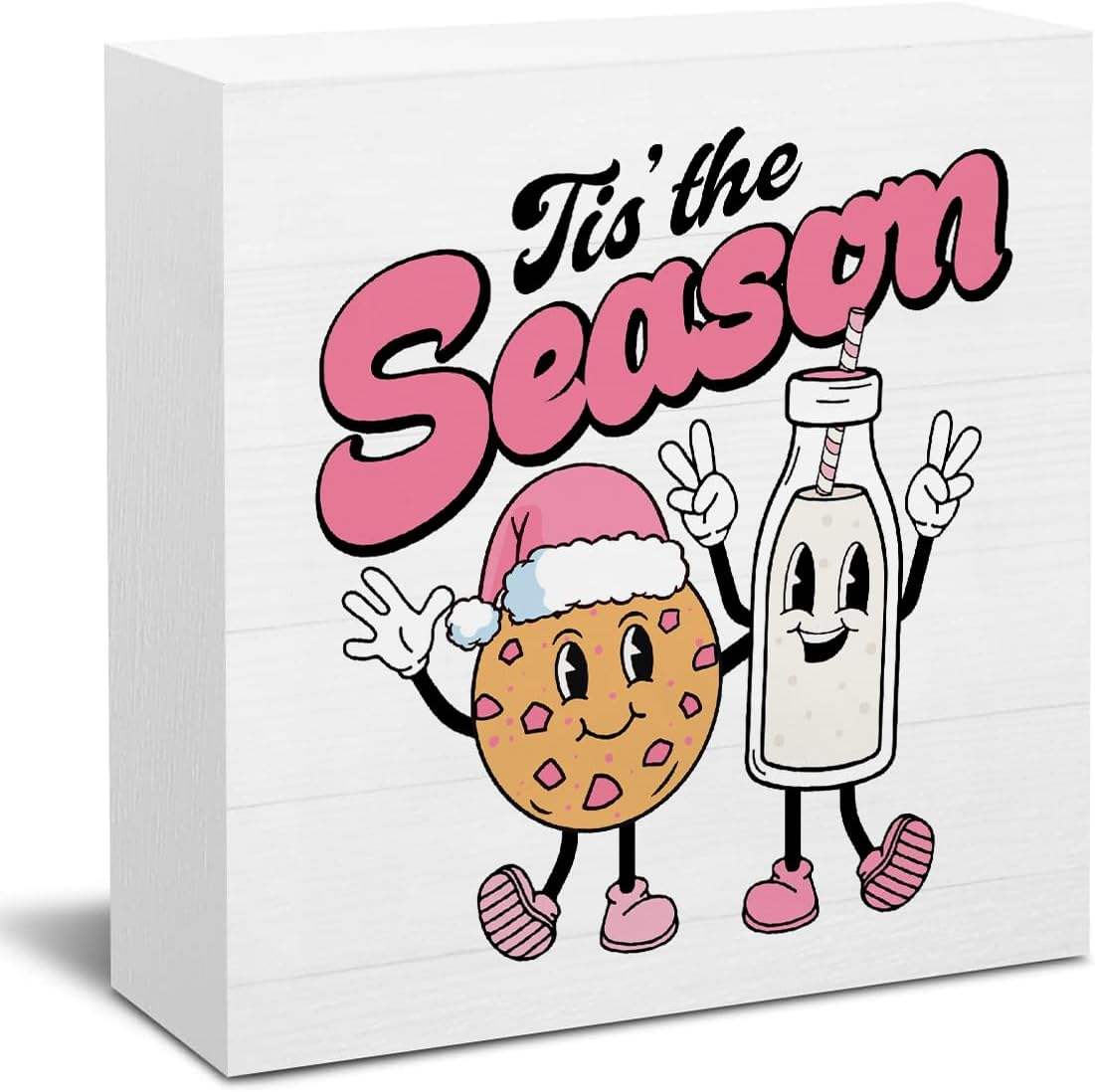 Christmas Sign Decorations for Home Office Desk Christmas Decor for Table Tis The Season Sign Cute Xmas Decor Desk Accessories Funny Gifts for Women 5 X 5 Inch